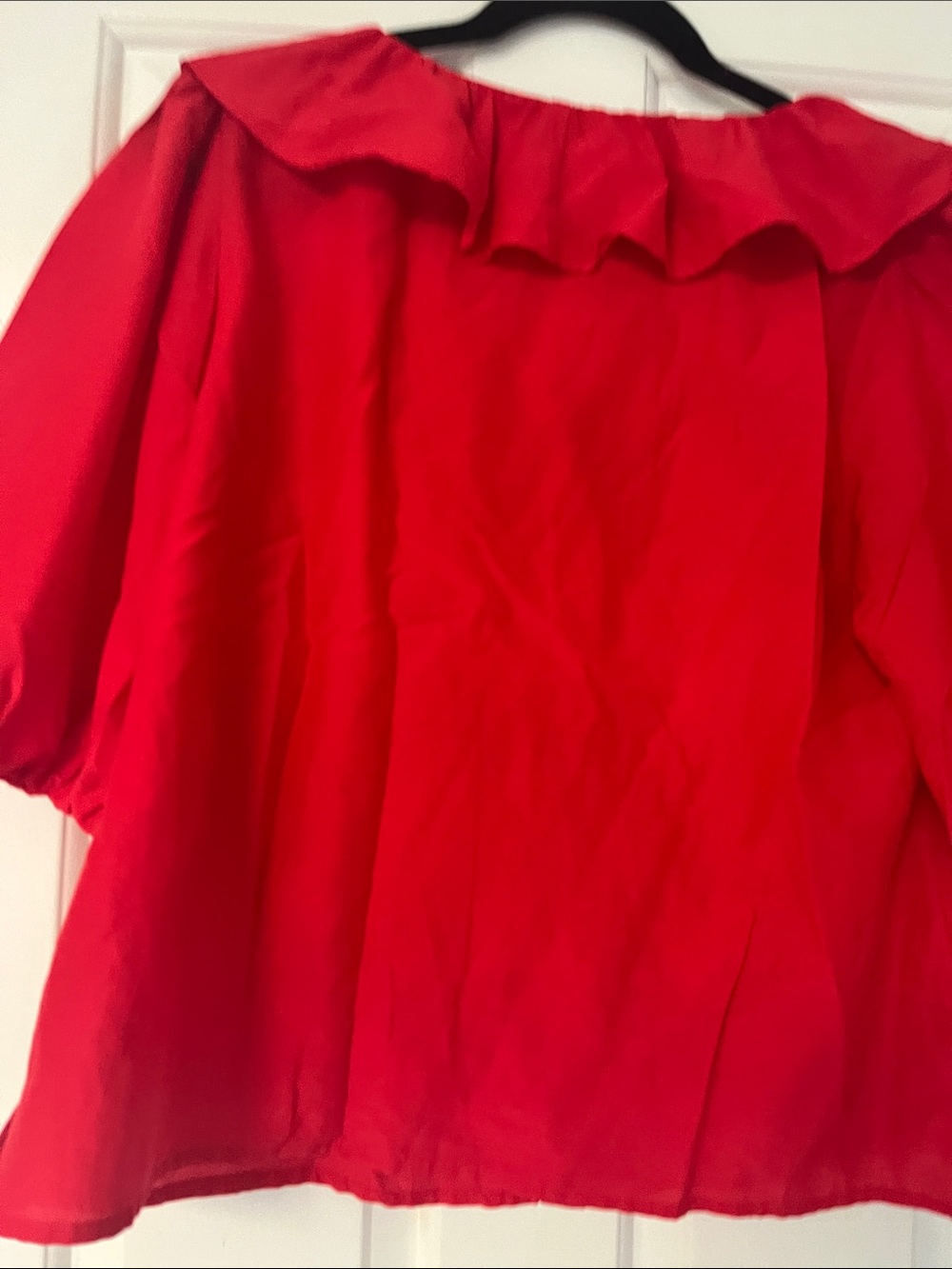 Madewell Red Ruffle-Front Blouse - Picture 3 of 3